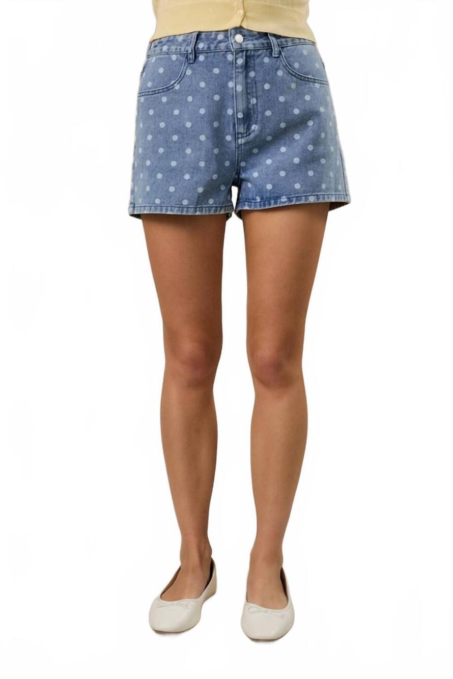 NEW SUNDAY EDITION high waist polka dot shorts in denim